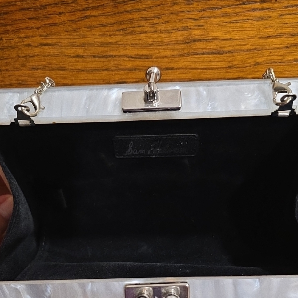 Sam Edelman White Floral Acrylic Clutch - Picture 10 of 14